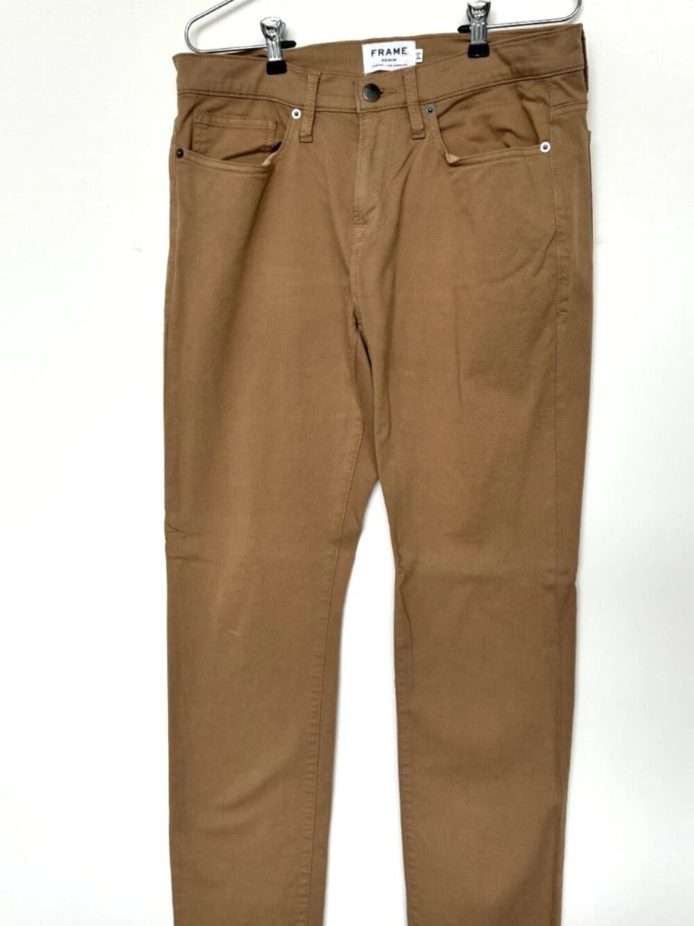 FRAME men's chinos, "L'Homme Slim" cut, "Sand Stone" (beige/tan) color, size 31